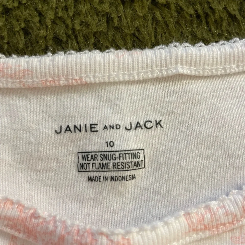 EUC Janie and Jack White with Pink Floral Pajama Set